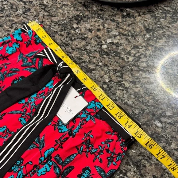 Laundry By Shelli Segal Boho Red and Black Patterned High Low Skirt NWT L - Picture 8 of 11